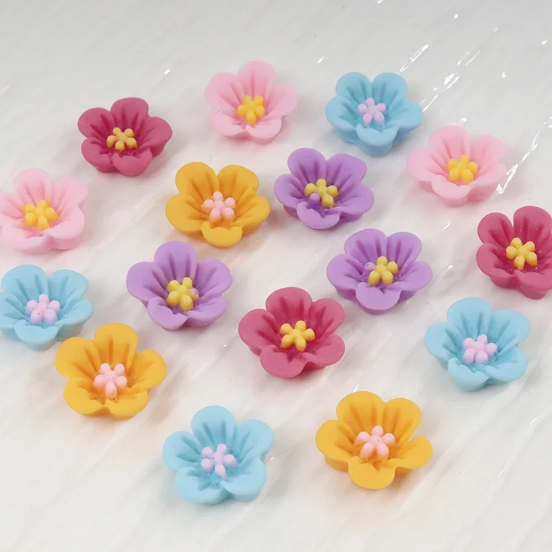 Resin Art Earrings Material - 50 個ミニフラワーネイルアート樹脂パッチアクセサリー DIY 樹脂クラフト手作り材料売春イヤリングスクラップブック装飾