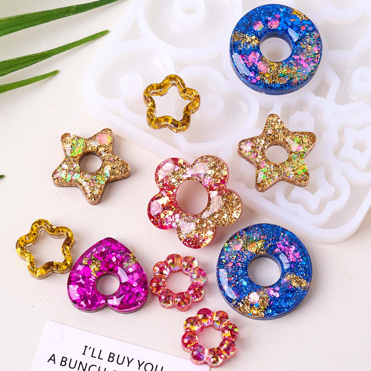 Resin Art Kit With Molds - Multifuntional ジュエリーシリコーン型 DIY 手作りハートスターフラワーイヤリングペンダントキーホルダーエポキシ樹脂クラフト鋳造金型