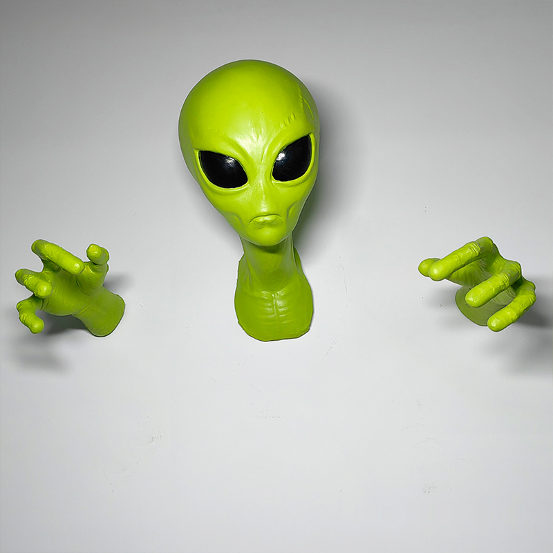 Resin Art Zone - UFOエイリアンウォールアート吊り下げ装飾品、51ゾーンの地球外生物装飾、クリエイティブな壁飾り、SF愛好家へのプレゼント