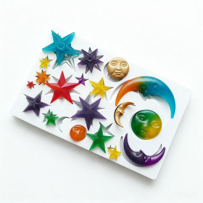 Resin Art Kit With Molds - 太陽顔月星ポリマー粘土型シリコーンフォンダン型エポキシ樹脂工芸品ケーキデコレーションツールガムペーストシュガークラフト