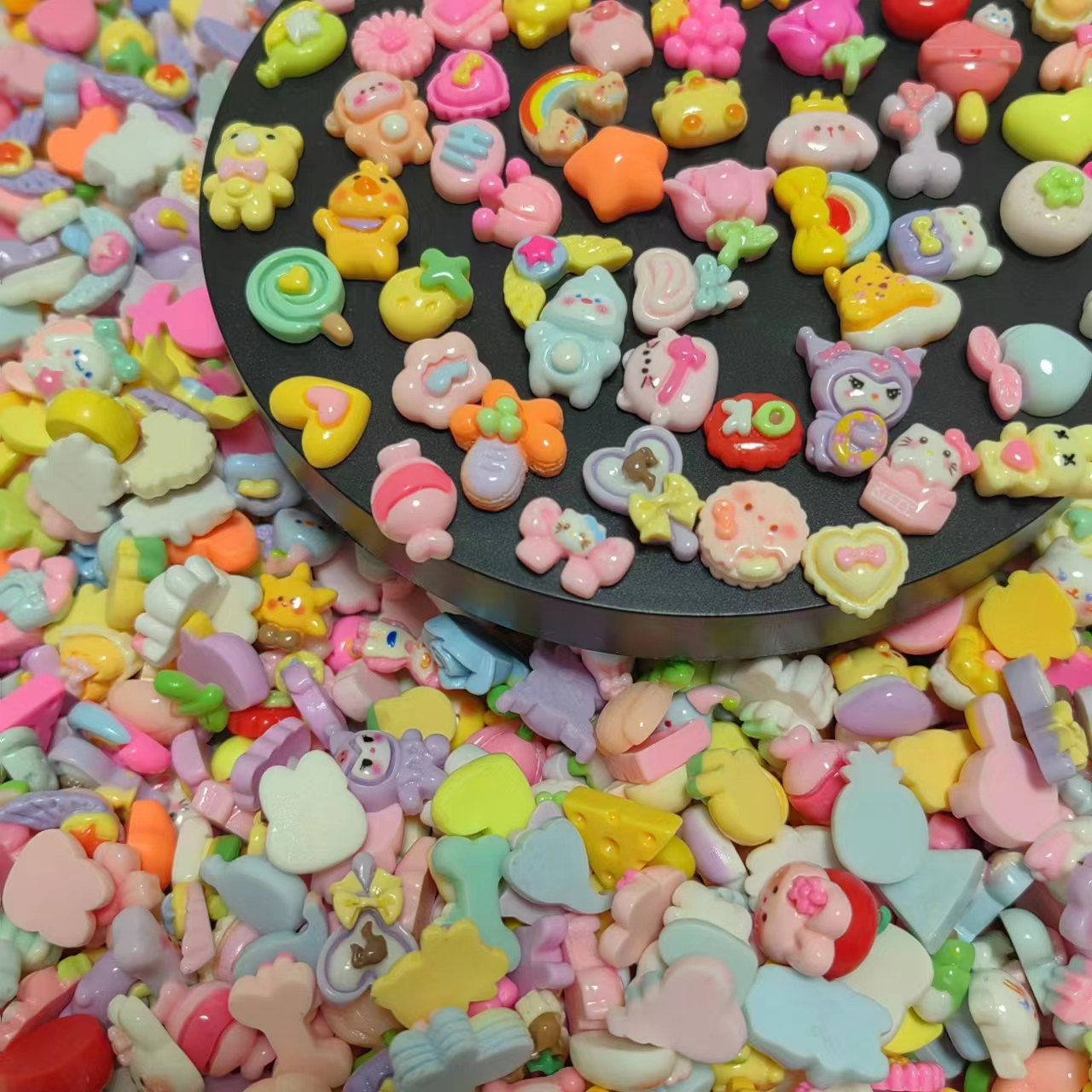 Resin Art Earrings Material - 樹脂製の甘い動物,手作りのアクセサリー,イヤリング,リング,電話の装飾材料,DIYスクラップブックのパッチ,かわいい,30個,60個