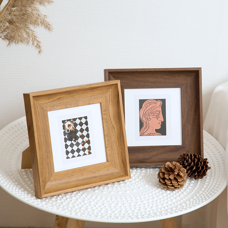 Resin Art Photo Frame - ミニマリストスクエアフォトフレーム多用途ディスプレイアルバムフレーム壁掛け卓上用 - 家の装飾用のスタイリッシュな額縁