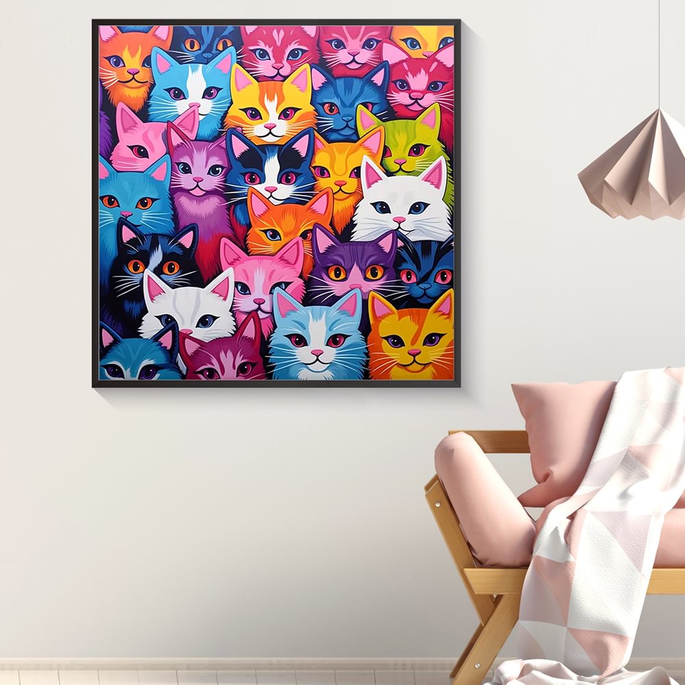 Resin Art Set - ダイヤモンドペインティング ファミリー カラフル ベビーキャット フェアリーダスト ダイヤモンドドットアート