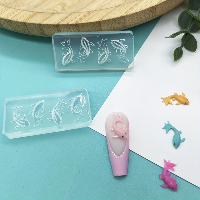 Resin Art Earrings Design - ネイルアートデザイン用フィッシュシリコンモールドスーツ、レジンジュエリー、イヤリング、オーナメント鯉に適しており、耐久性があり、取り外しが簡単、hd p、ネイルアートに適しています