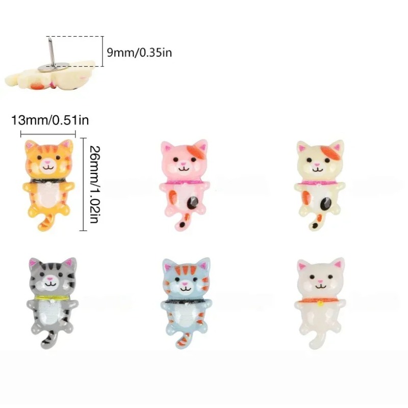 20個入り 可愛い樹脂製猫プッシュピン 装飾用動物型画鋲 コ - Resin Art On Wall のレビューと価格