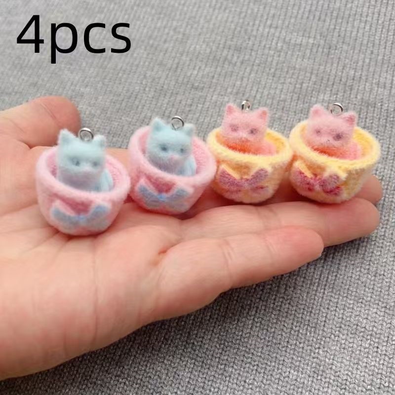 4個入り3Dぬいぐるみ樹脂製猫ペンダント、DIYジュエリー製 - Resin Art Essentials のレビューと価格