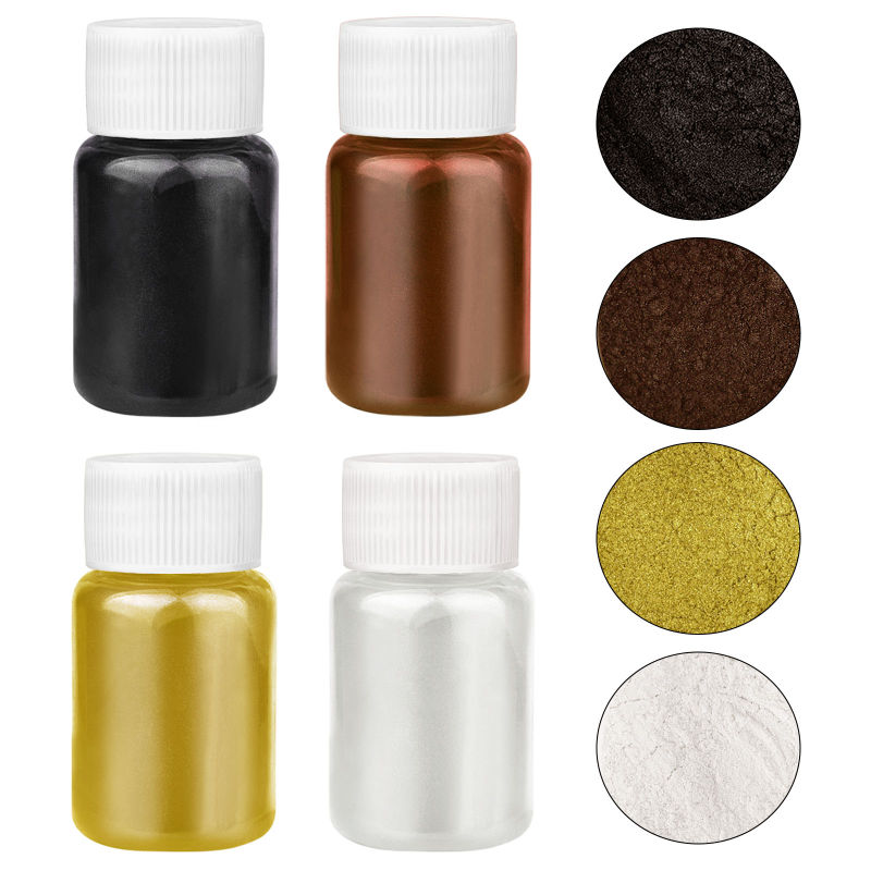 4 色/セット真珠光沢のある粉末樹脂顔料キットマイカミネラル - Pearl Powder Resin のレビューと価格