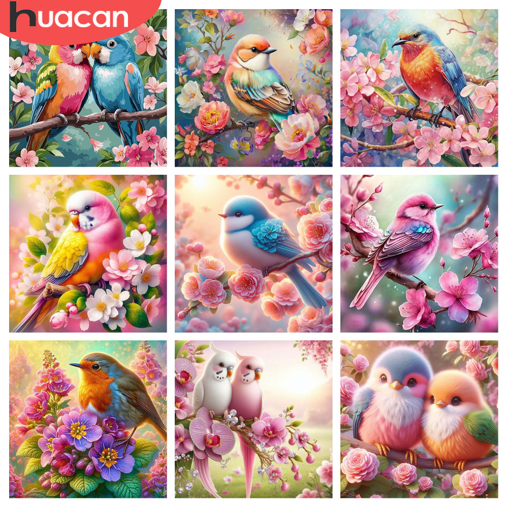 HUACAN ダイヤモンドペインティング 鳥 花 動物 モザ - Resin Art With Rose のレビューと価格