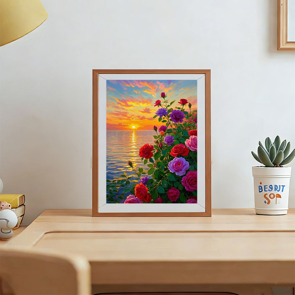 AZQSD ダイヤモンドアート絵画 バラの花のラインストーン - Resin Art With Rose のレビューと価格