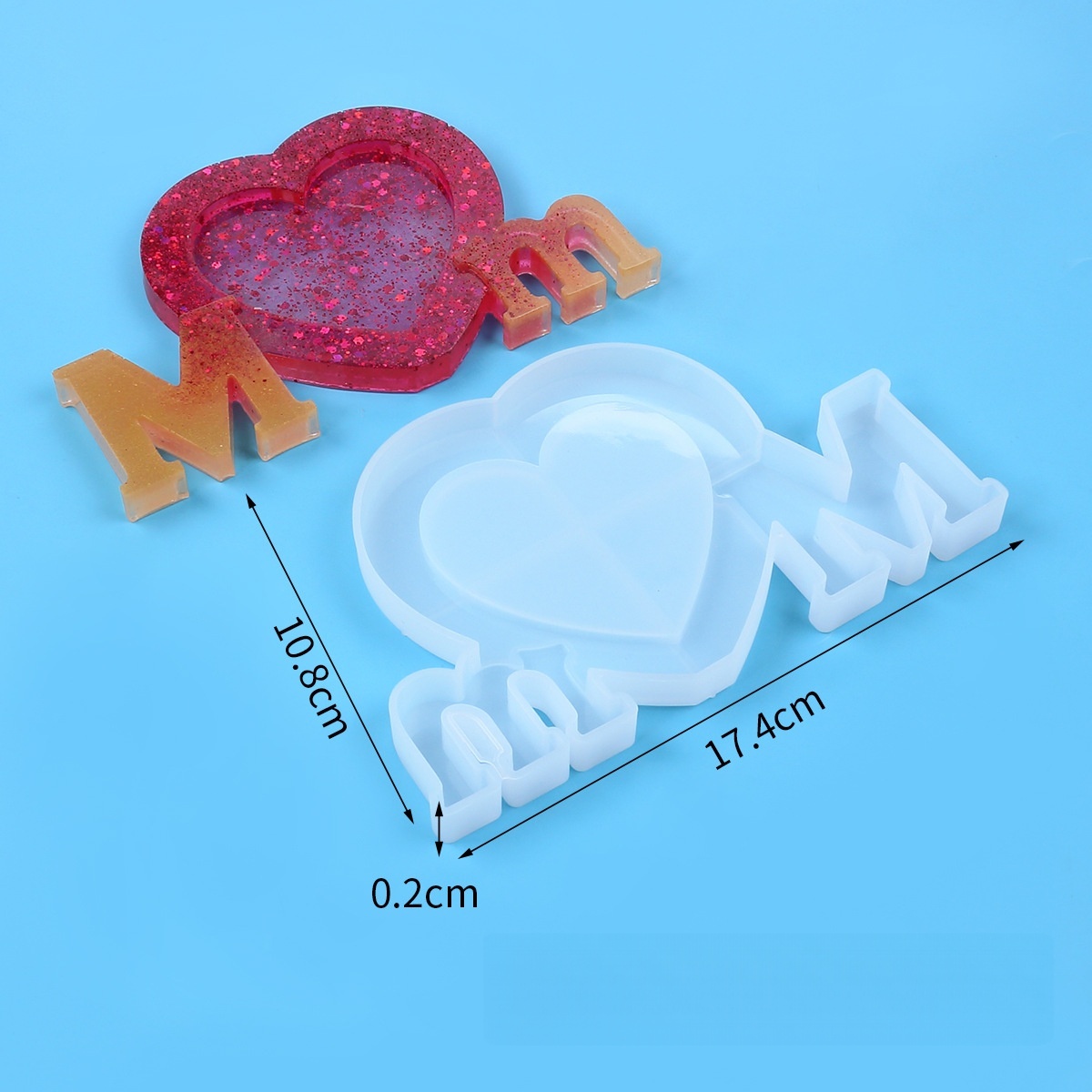 文字Mmエポキシ樹脂シリコンモールドDIY母の日バレンタイン - Resin Art Kit With Molds のレビューと価格