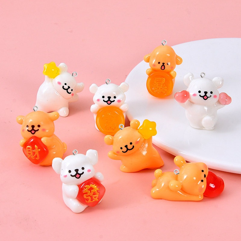 5 個漫画犬樹脂チャーム工芸用品かわいいイヤリングブレスレッ - Resin Art Earrings Material のレビューと価格