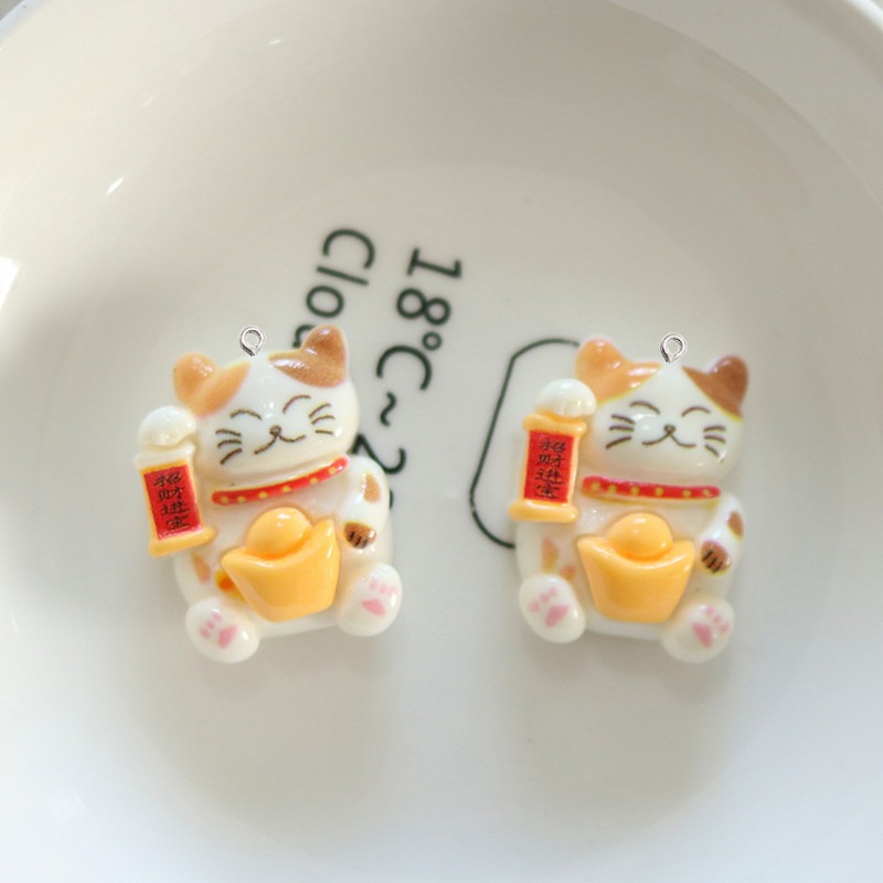 10 個かわいい光沢のある猫樹脂小さなペンダントファッション - Resin Art Earrings Material のレビューと価格
