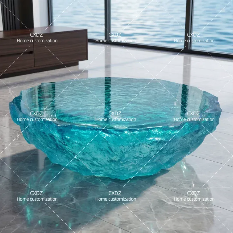 高級透明エポキシ樹脂ラウンドコーヒーテーブルアートデザイン、 - Resin Art Coffee Table のレビューと価格