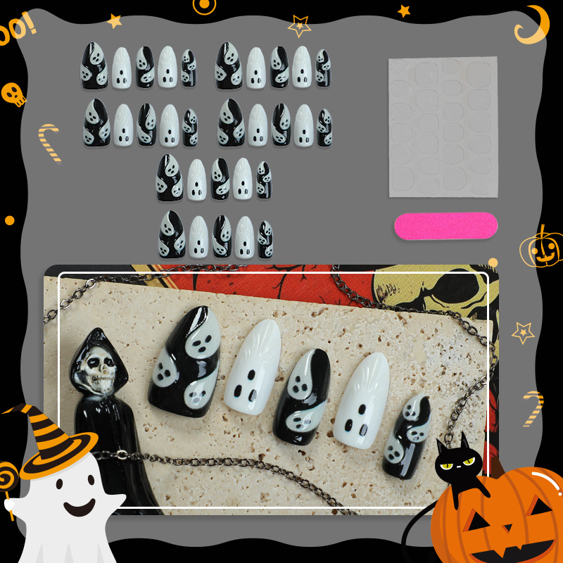 30個入り 2025年ハロウィン アーモンド型 怖い白黒ゴー - Resin Art Set のレビューと価格