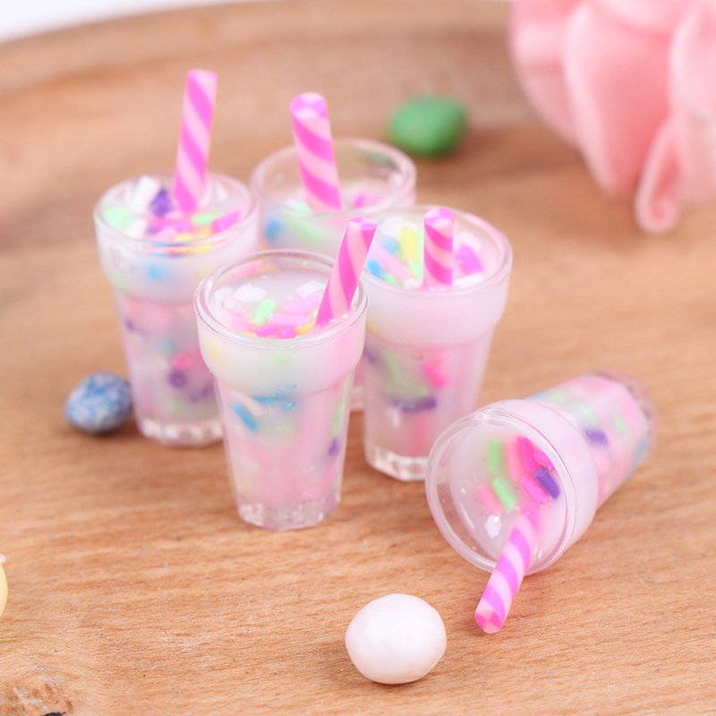 5 個 1:12 ドールハウスミニチュアクリームドリンクボト - Resin Art Kitchen のレビューと価格