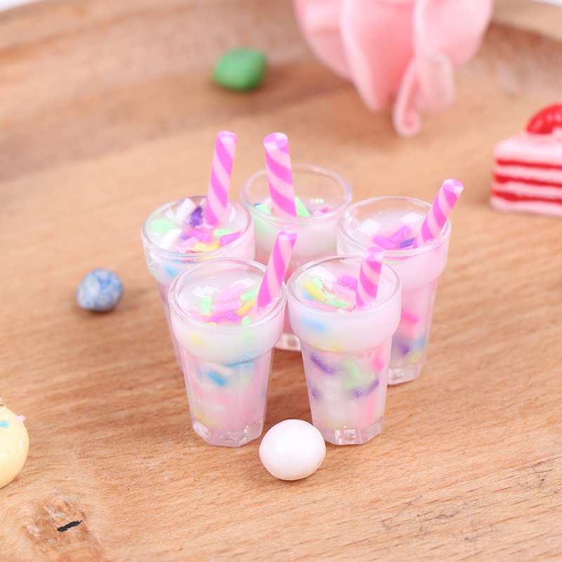 5 個 1:12 ドールハウスミニチュアクリームドリンクボト - Resin Art Kitchen のレビューと価格