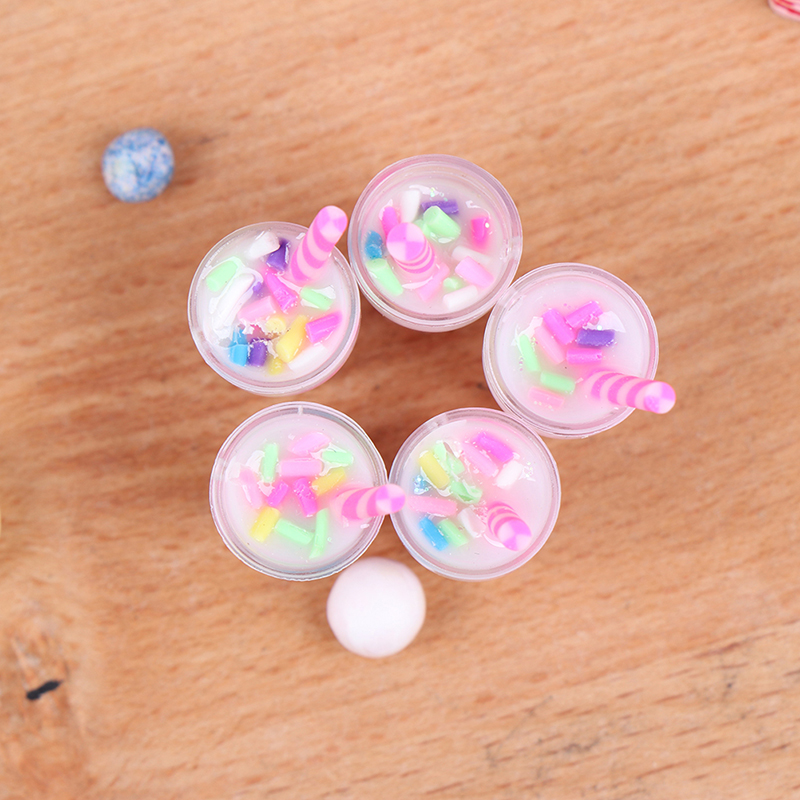 5 個 1:12 ドールハウスミニチュアクリームドリンクボト - Resin Art Kitchen のレビューと価格