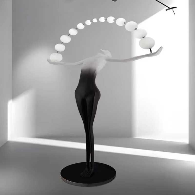 ホテルロビー用の卸売大型LEDフロアランプ、人間の芸術像デザ - Resin Art Materials Wholesale のレビューと価格