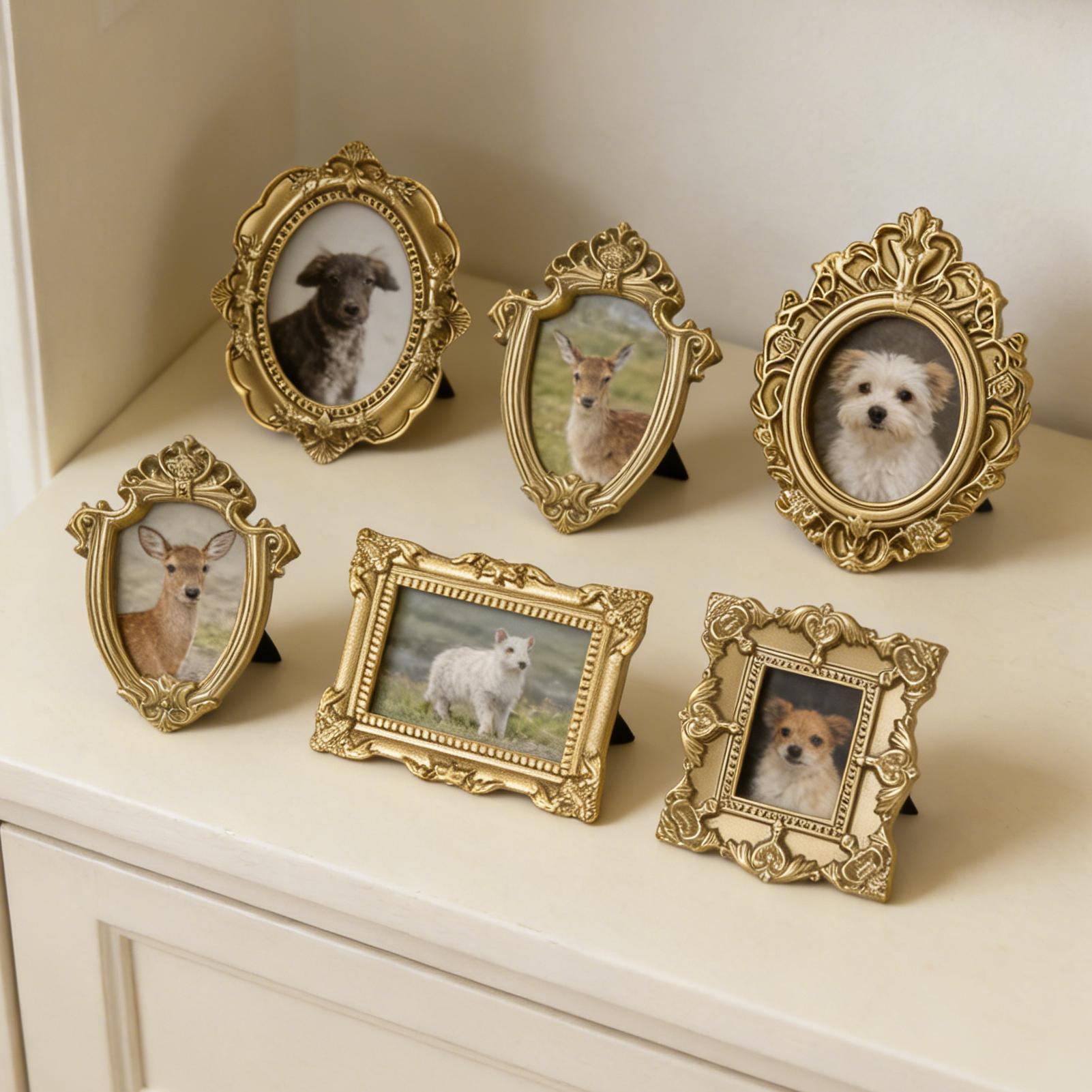 ミニチュア額縁 5 個 ヴィンテージ樹脂製小さな写真ホルダー - Resin Art Photo Frame のレビューと価格