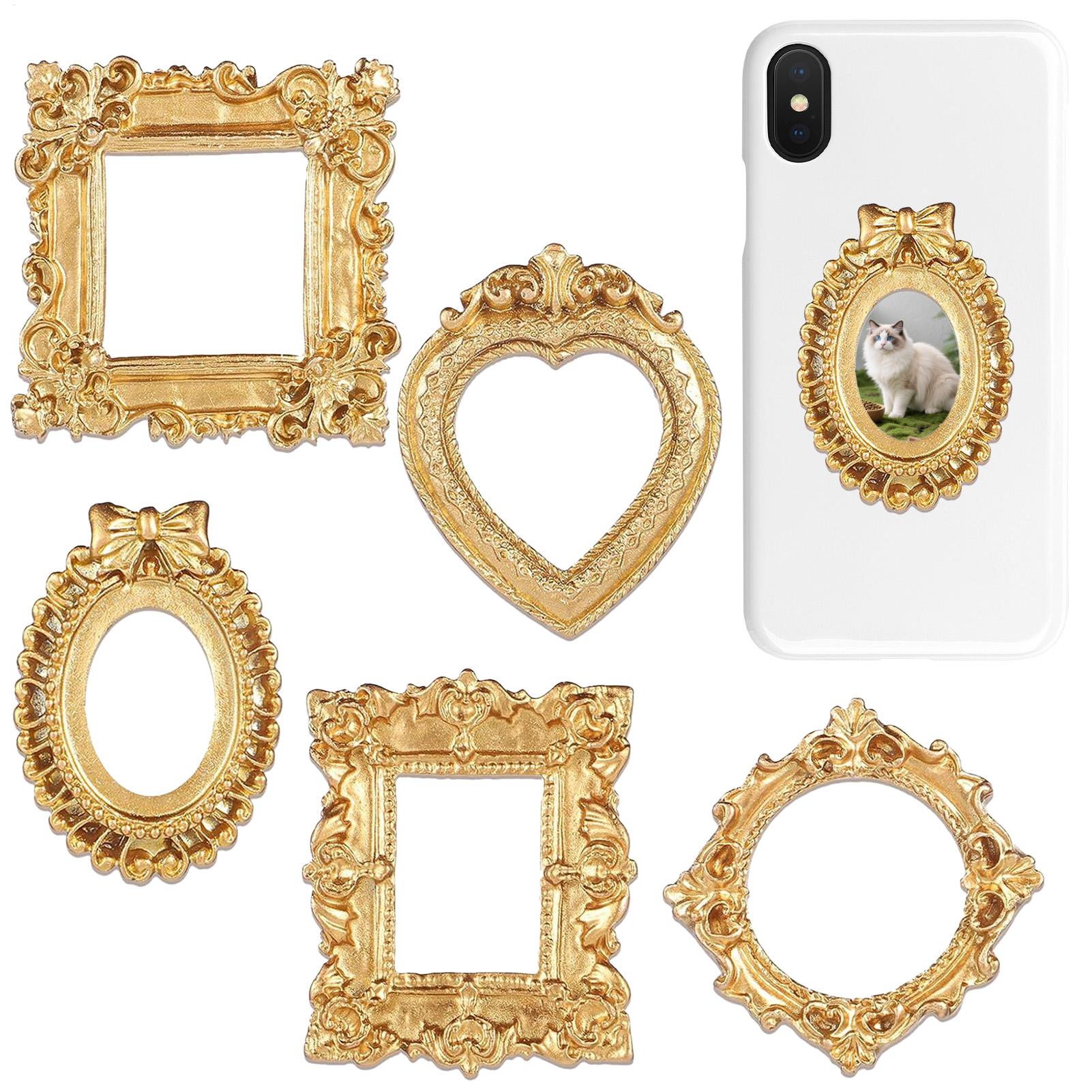 5/9 個ゴールドヴィンテージフォトフレームアートジュエリー - Resin Art Photo Frame のレビューと価格