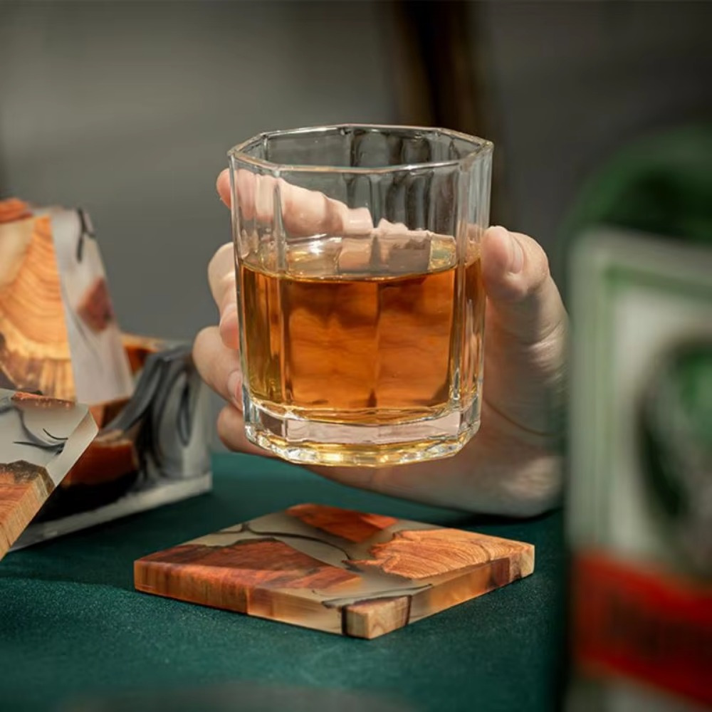 木製樹脂コースターカップクッション,四角い滑り止めマット,和 - Resin Art Coffee Table のレビューと価格
