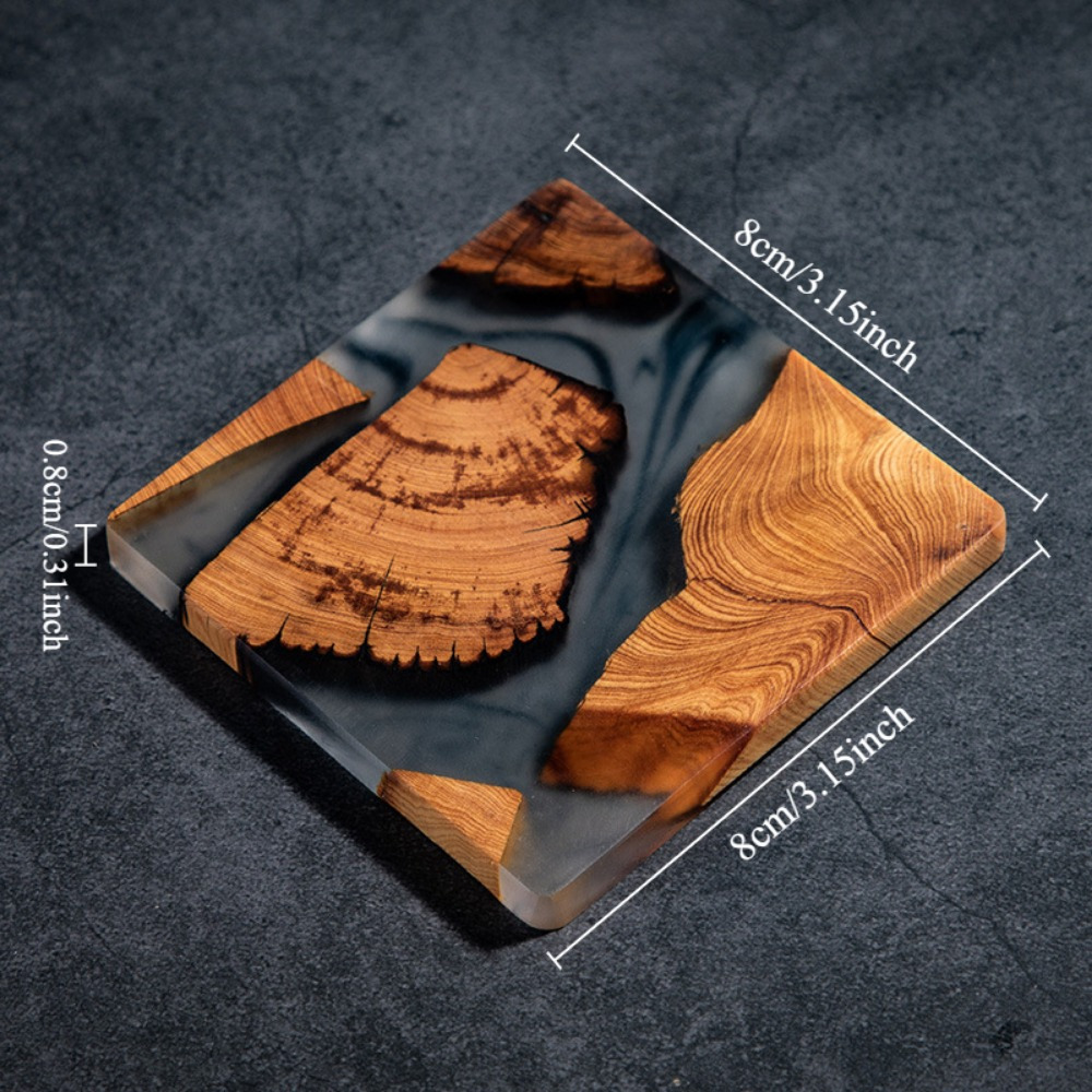 木製樹脂コースターカップクッション,四角い滑り止めマット,和 - Resin Art Coffee Table のレビューと価格