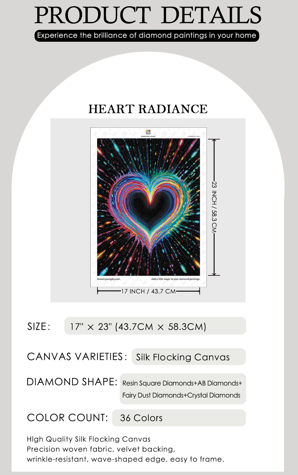 ForeverYoung 43.7×58.3cm ハートラデ - Resin Art On Wall のレビューと価格