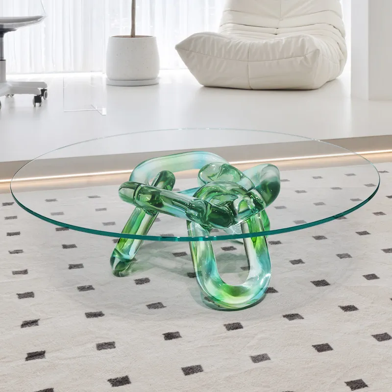 割引価格の軽量高級ミニマリストコーヒーテーブル、デザイナーに - Resin Art Coffee Table のレビューと価格