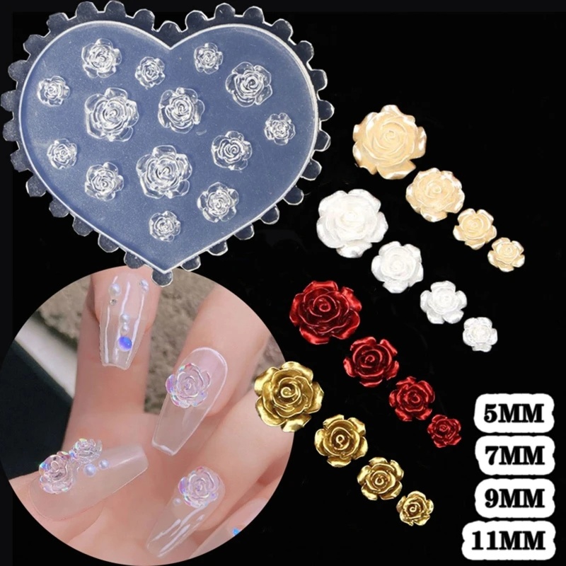 3D ローズフラワーネイルアートデコレーションエポキシ樹脂モ - Resin Art With Rose のレビューと価格