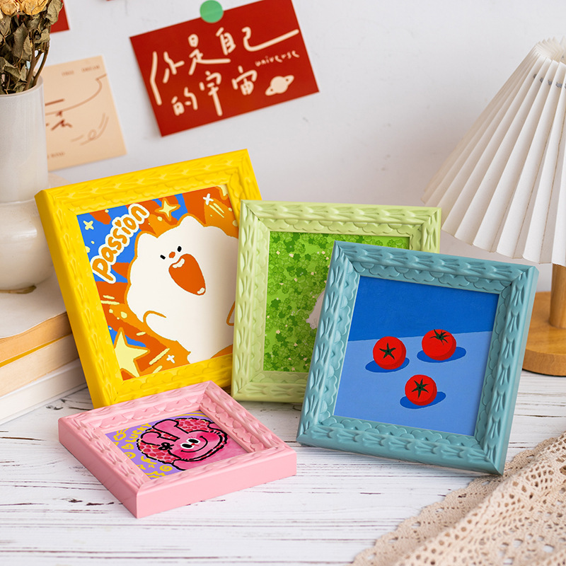 カラフルなフォトフレーム 5インチ-A4 ホームキッズ寝室D - Resin Art Photo Frame のレビューと価格