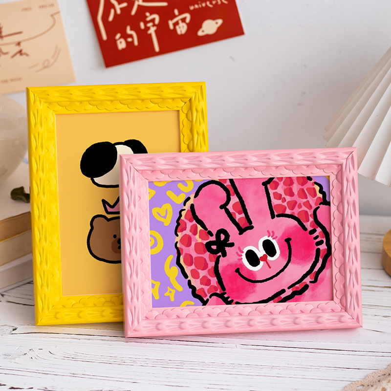 カラフルなフォトフレーム 5インチ-A4 ホームキッズ寝室D - Resin Art Photo Frame のレビューと価格
