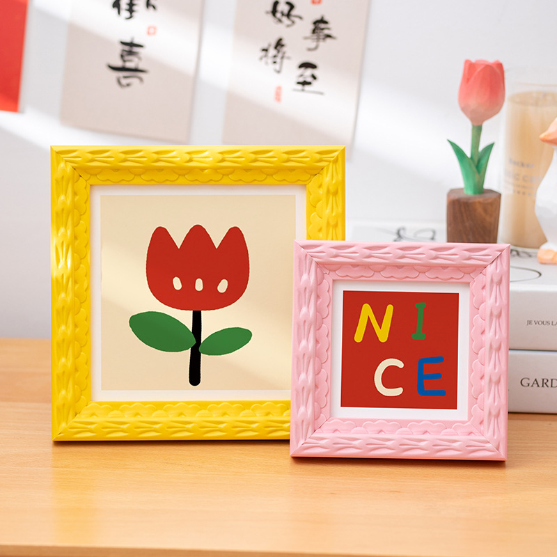 カラフルなフォトフレーム 5インチ-A4 ホームキッズ寝室D - Resin Art Photo Frame のレビューと価格