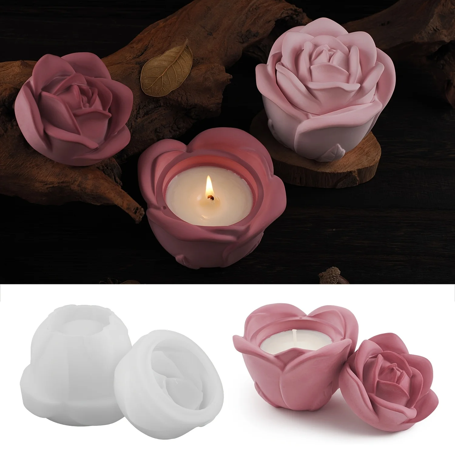 2ピースセット ローズ型シリコンモールド 蓋付き、エポキシ樹 - Resin Art Kit With Molds のレビューと価格