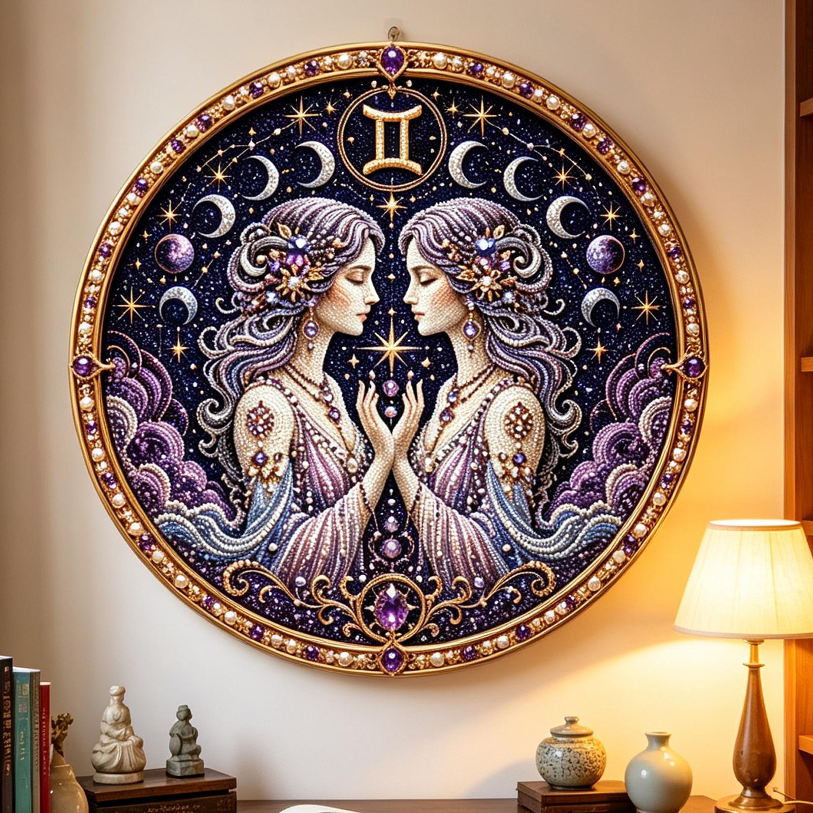 12星座パールアートキット：円形星座をテーマにしたDIYビー - Resin Art On Wall のレビューと価格