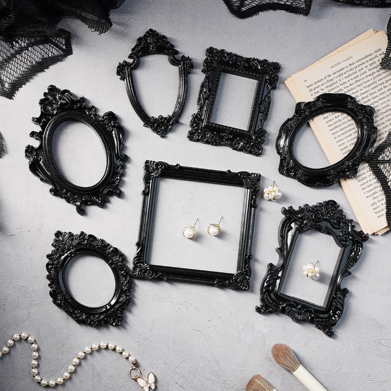 ヨーロッパスタイルの樹脂製フォトフレーム、黒縁の装飾フレーム - Resin Art Photo Frame のレビューと価格