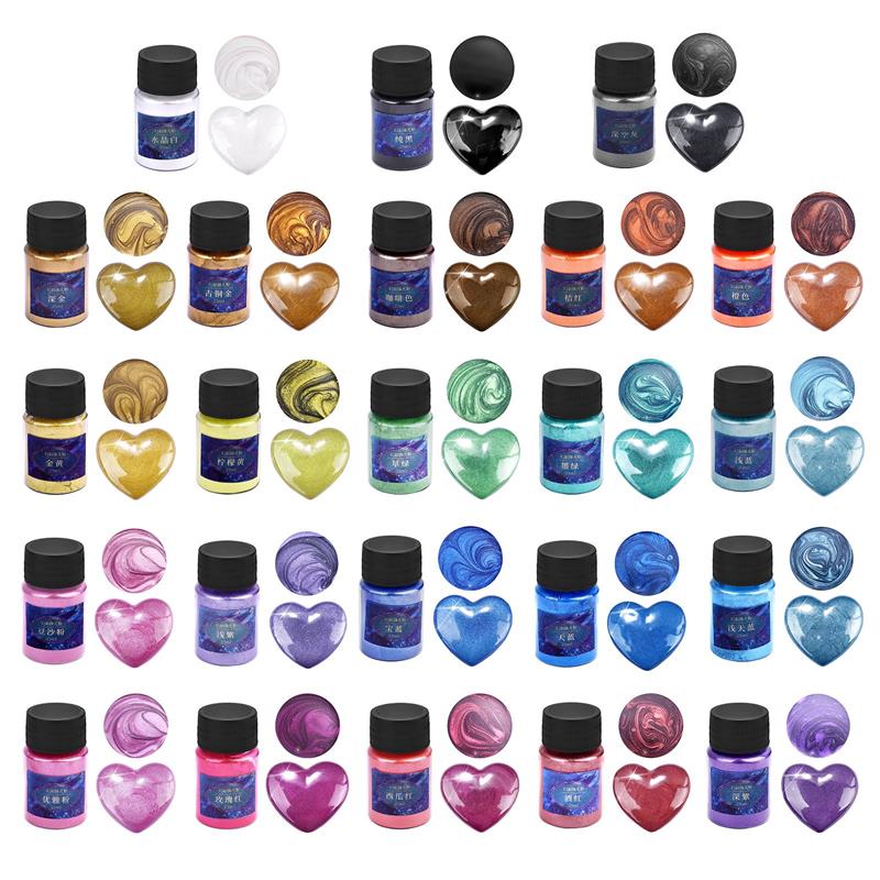 24色エポキシ樹脂染料雲母粉粉末顔料セット樹脂マイカ真珠光沢 - Pearl Powder Resin のレビューと価格