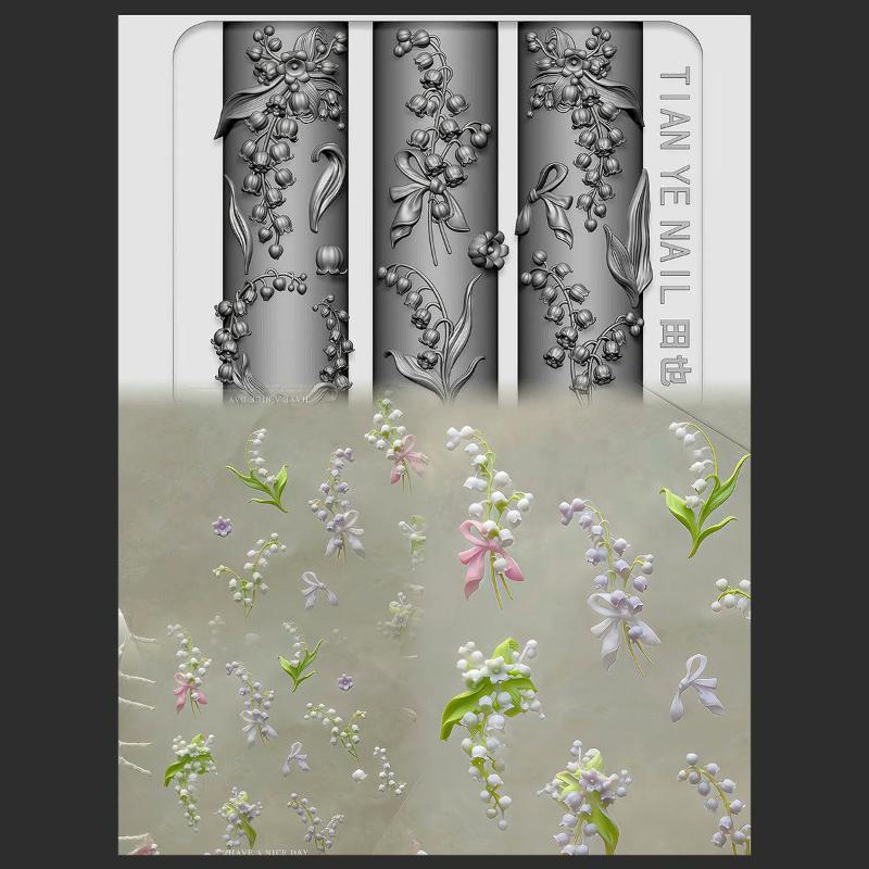 Z. 花シリーズ3D曲線ネイルモールド スズラン 蓮の花 D - Resin Art Zone のレビューと価格