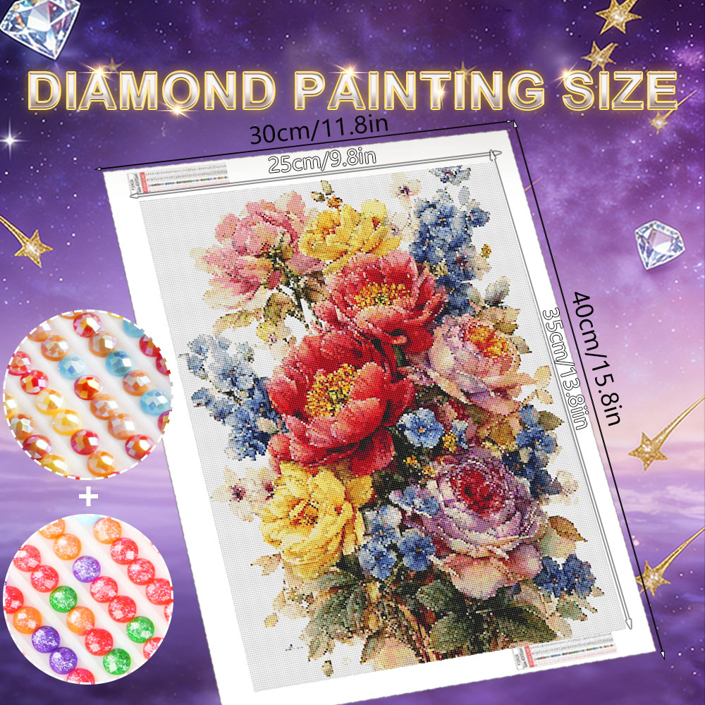 HUACAN ダイヤモンドペインティングキット 花 ローズ  - Resin Art With Rose のレビューと価格