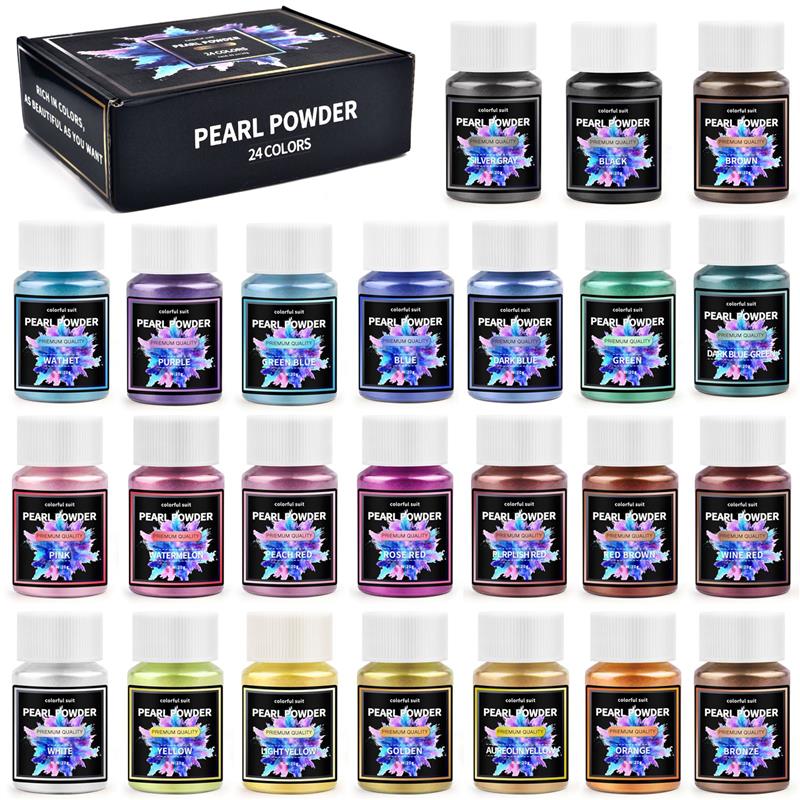 6/24/30 色エポキシ樹脂染料マイカパウダー粉末顔料セッ - Pearl Powder Resin のレビューと価格