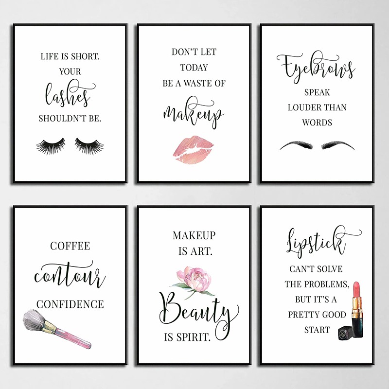 メイクアップ引用句ポスターまつげ眉毛口紅輪郭唇ダイヤモンド絵 - Resin Art Quotes のレビューと価格