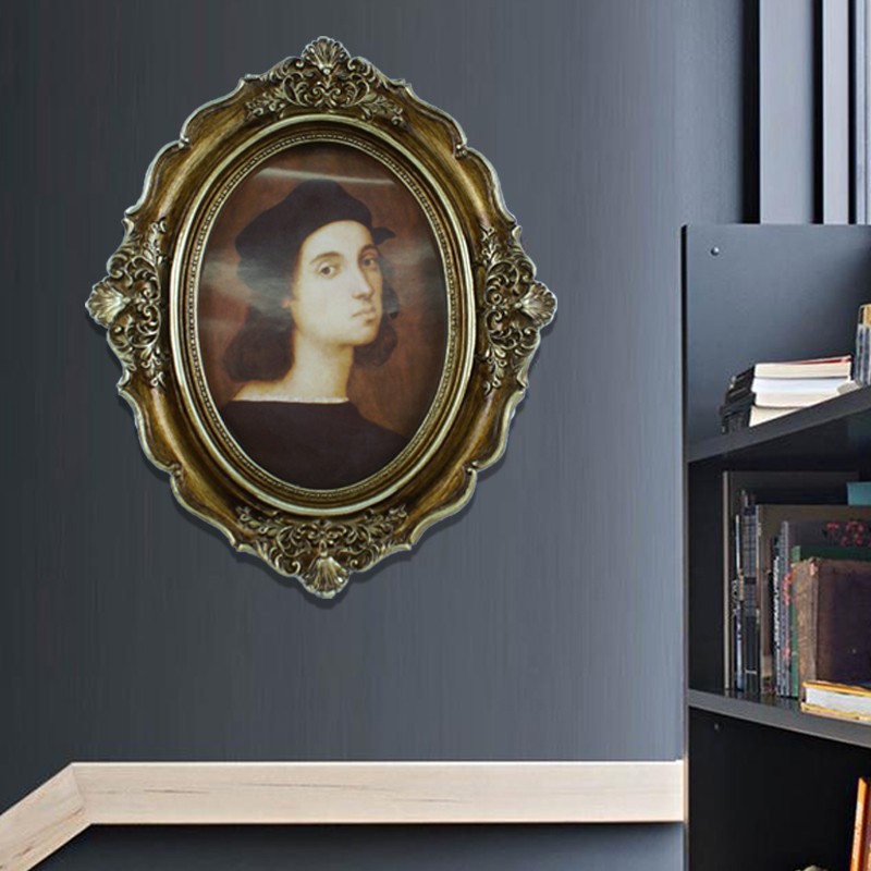 楕円形の装飾フォトフレームリビングルームレトロスタイルアート - Resin Art Photo Frame のレビューと価格