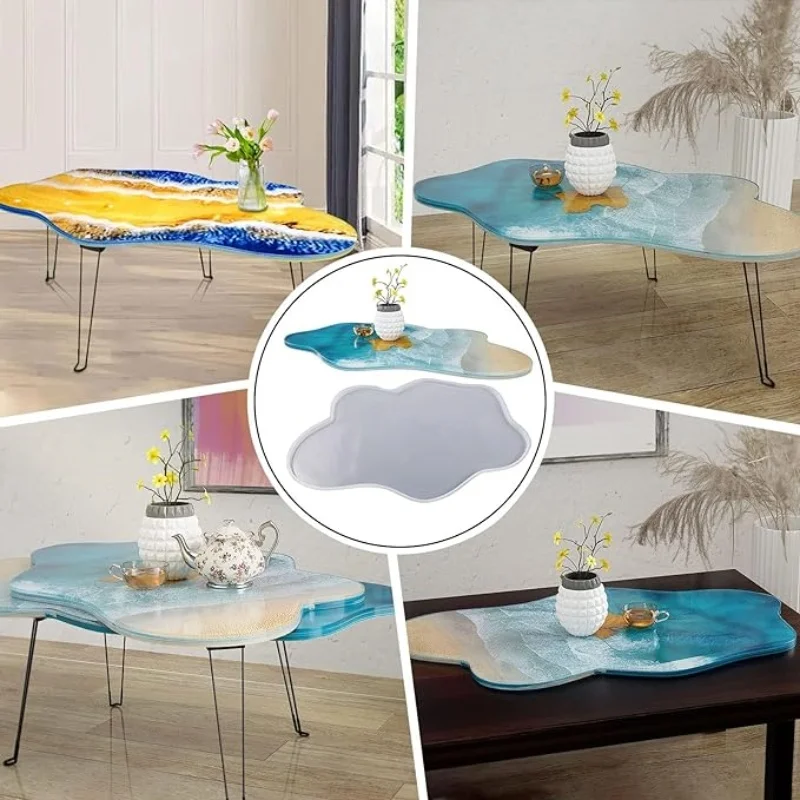 大型樹脂テーブルモールド 24 インチエポキシリバーテーブル - Resin Art Coffee Table のレビューと価格