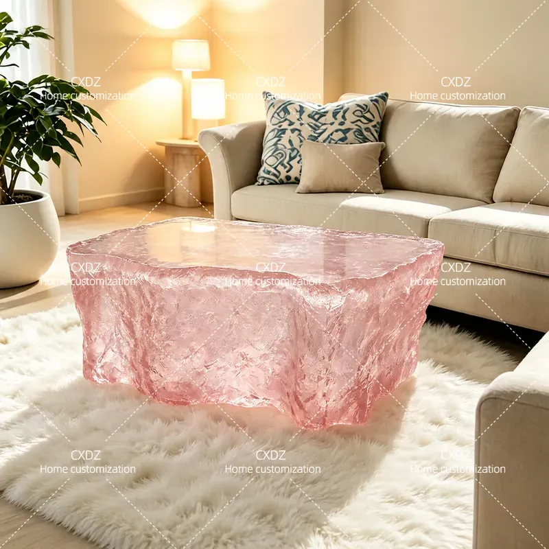 透明樹脂コーヒーテーブルモダンライト高級リビングルームホーム - Resin Art Coffee Table のレビューと価格
