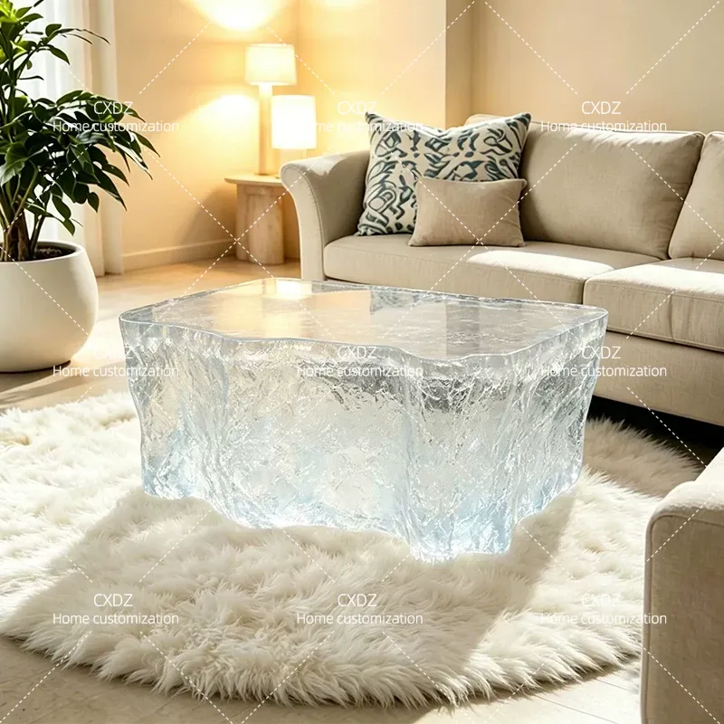 透明樹脂コーヒーテーブルモダンライト高級リビングルームホーム - Resin Art Coffee Table のレビューと価格