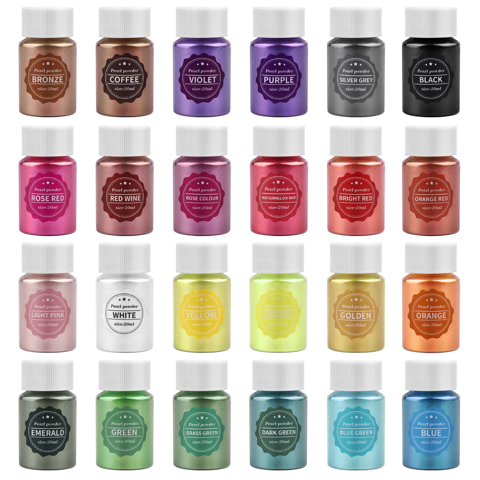 24 色 10 グラムミラー天然マイカパールパウダー染料エポ - Pearl Powder Resin のレビューと価格